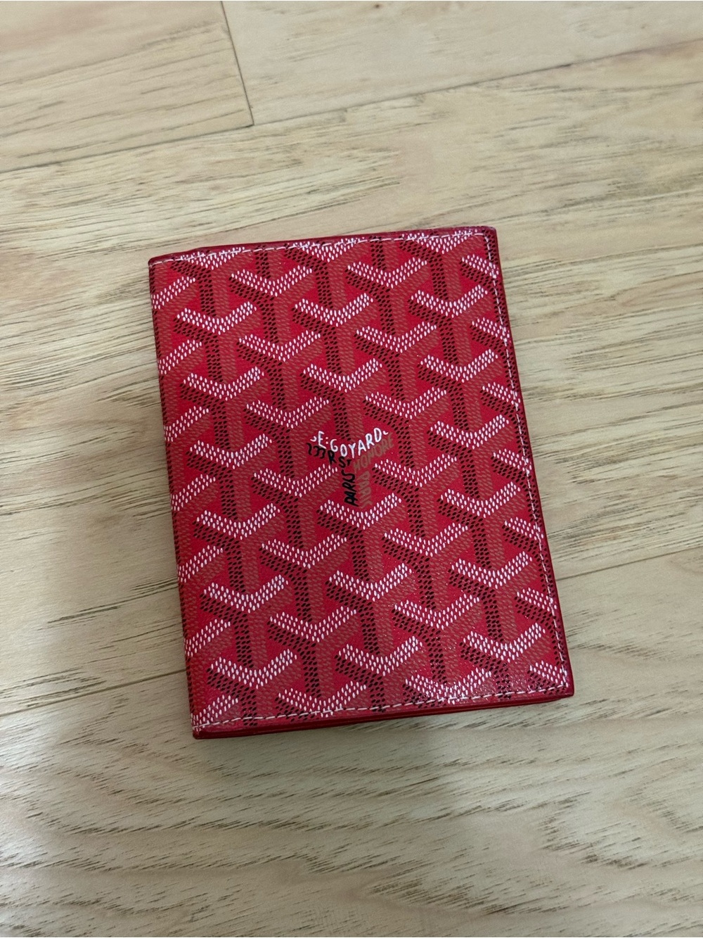 Goyard Red Grenelle Passport Card Holder